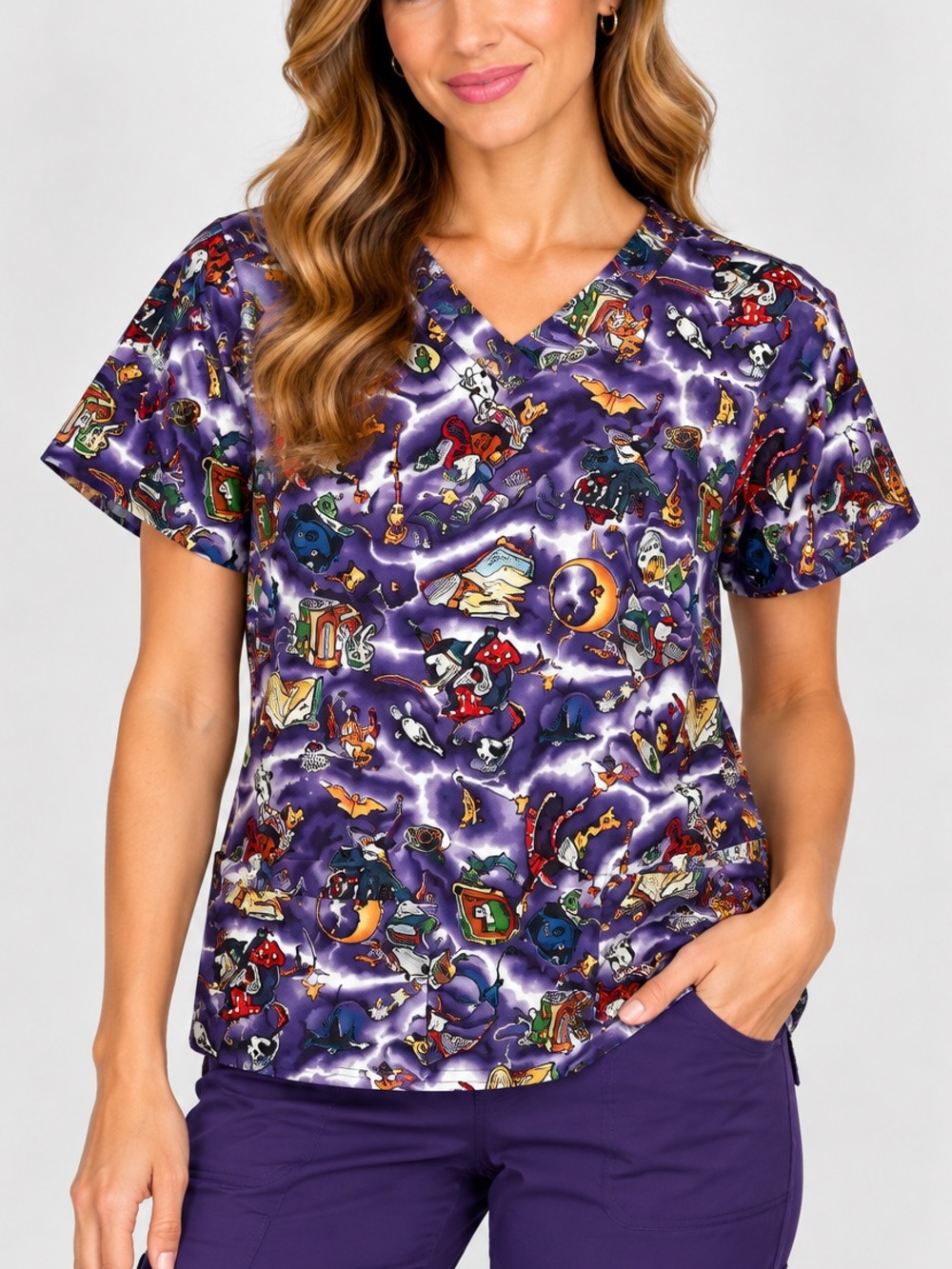 Vintage Halloween Scrub Shirt